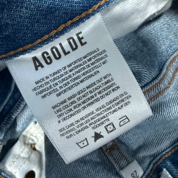 Agolde Light Blue Straight Leg Jeans - Picture 9 of 10